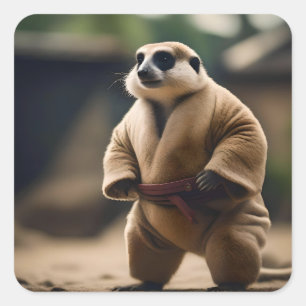 Mighty Meerkat: Sumo Showdown Fyrkantigt Klistermärke