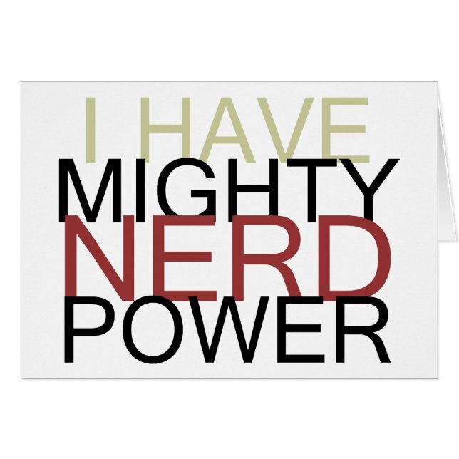 MIGHTY NERD POWER HÄLSNINGSKORT (Framsidan Horizontal)