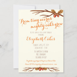 Mighty Oaks Grow Baby Shower Inbjudningar