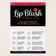 Mighty Pink Lip Blush Aftercare Advice Card