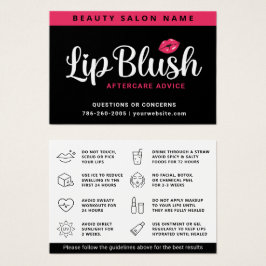 Mighty Pink Lip Blush Aftercare Advice Card Visitkort