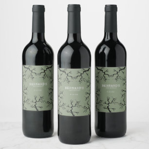 Mighty som Oak Spooky Vuxen Birthday Vinflaska Etikett