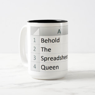 Mighty Spreadsheet Queen, Excel Silver Två-Tonad Mugg