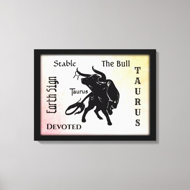 Mighty Taurus the Bull Zodiac Canvastryck (Framsida)