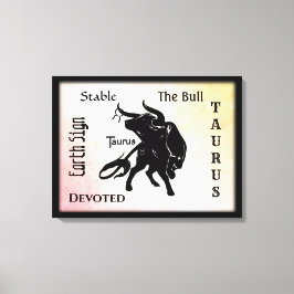 Mighty Taurus the Bull Zodiac Canvastryck