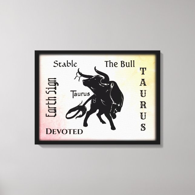 Mighty Taurus the Bull Zodiac Canvastryck (Framsida)