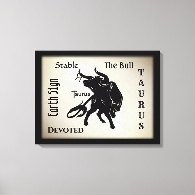 Mighty Taurus the Bull Zodiac Canvastryck (Framsida)