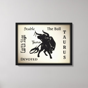Mighty Taurus the Bull Zodiac Canvastryck
