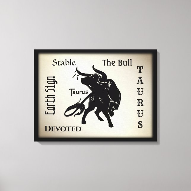 Mighty Taurus the Bull Zodiac Canvastryck (Framsida)