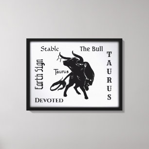Mighty Taurus the Bull Zodiac Canvastryck