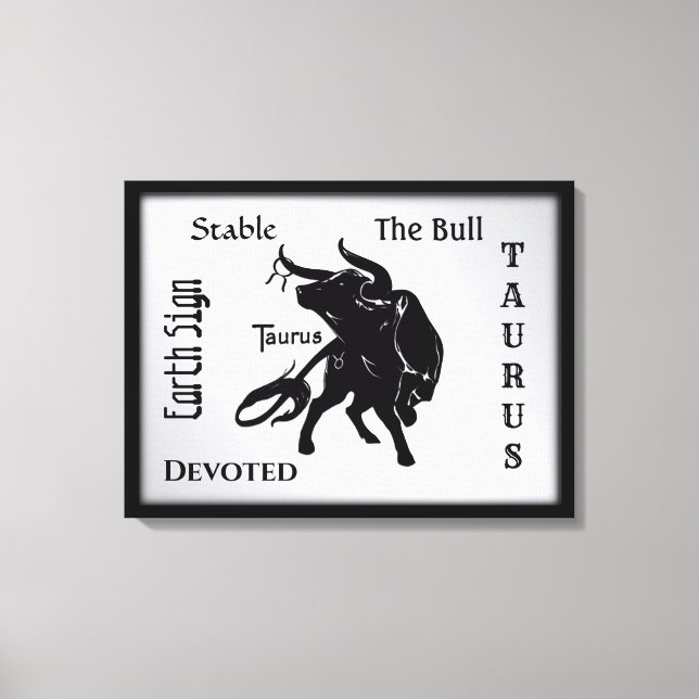 Mighty Taurus the Bull Zodiac Canvastryck (Framsida)