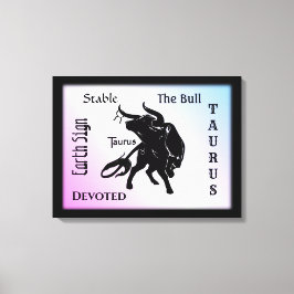 Mighty Taurus the Bull Zodiac Canvastryck