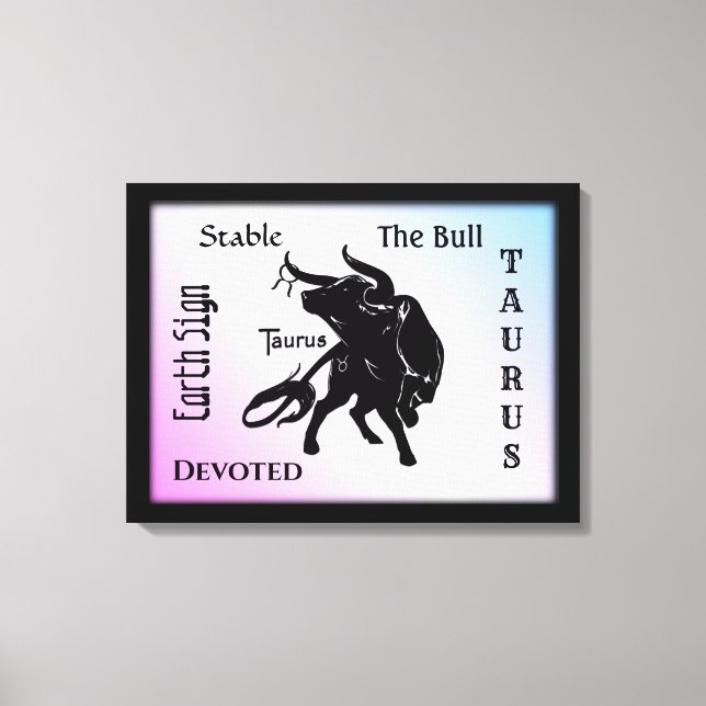 Mighty Taurus the Bull Zodiac Canvastryck (Framsida)
