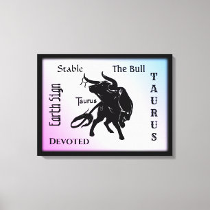 Mighty Taurus the Bull Zodiac Canvastryck