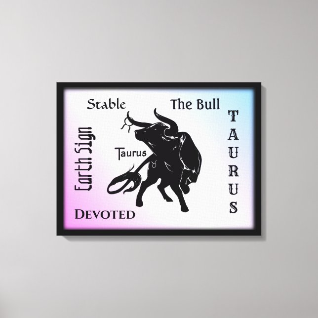 Mighty Taurus the Bull Zodiac Canvastryck (Framsida)