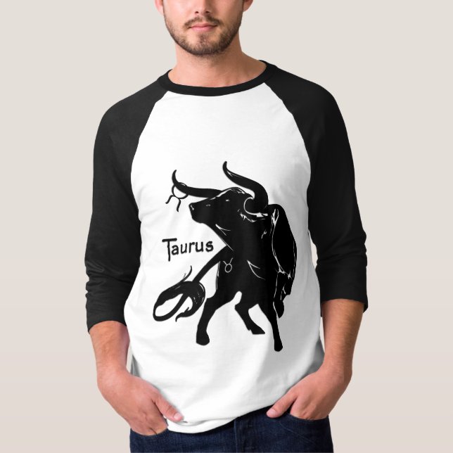 Mighty Taurus the Bull Zodiac T Shirt (Framsida)