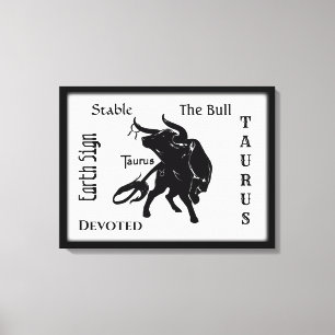 Mighty Taurus tjuren Zodiac Canvastryck