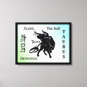 Mighty Taurus tjuren Zodiac Canvastryck
