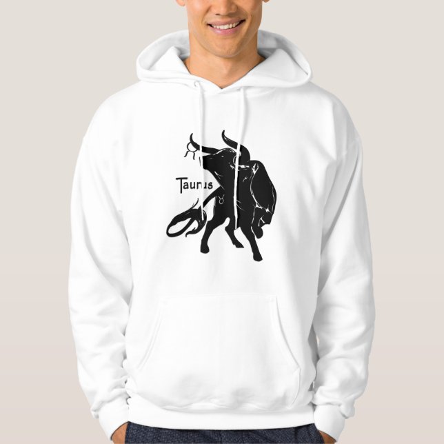 Mighty Taurus tjuren Zodiac Hoodie (Framsida)
