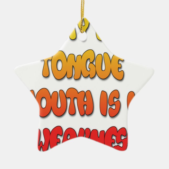 Mighty Tunga Weak Mouth pic Julgransprydnad Keramik (Framsidan)