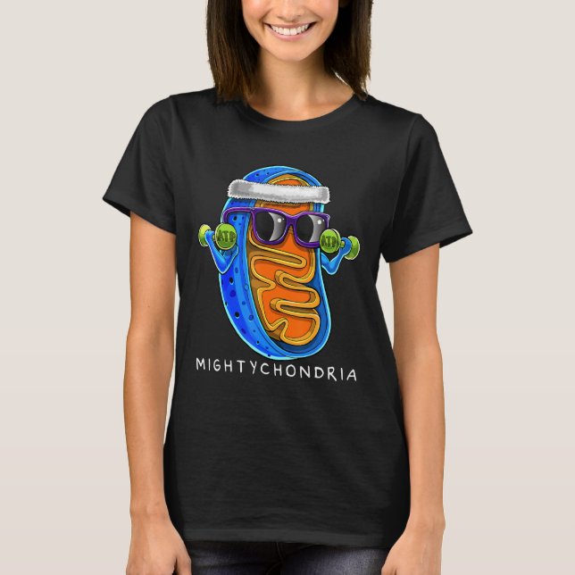 Mightychondria Cellular Biology Science Teacher T Shirt (Framsida)