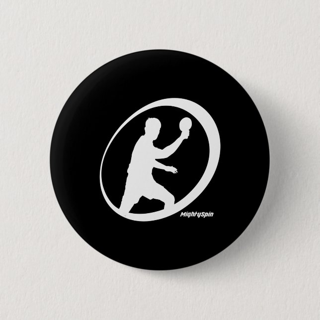 MightySpin Ping Pong Tee Bord tennis Comfy Knapp (Framsida)
