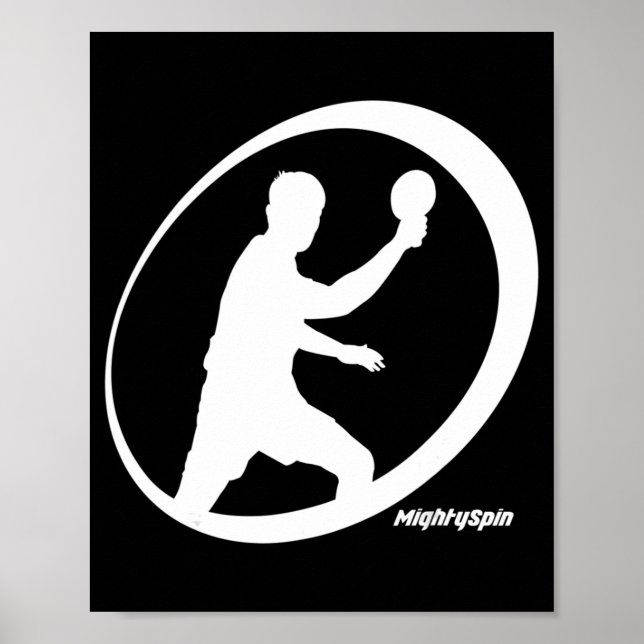 MightySpin Ping Pong Tee Bord tennis Comfy Poster (Framsidan)