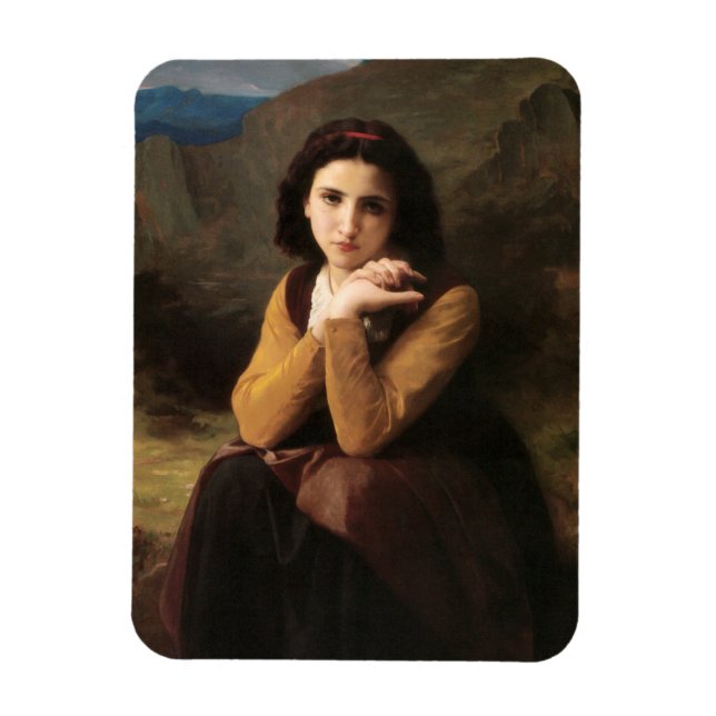 Mignon oskuld hos ung flicka, Bouguereau Magnet (Vertikal)