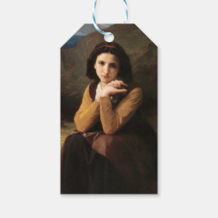 Mignon oskuld hos ung flicka, Bouguereau Presentetikett