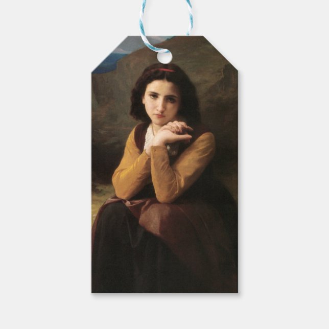 Mignon oskuld hos ung flicka, Bouguereau Presentetikett (Framsidan)