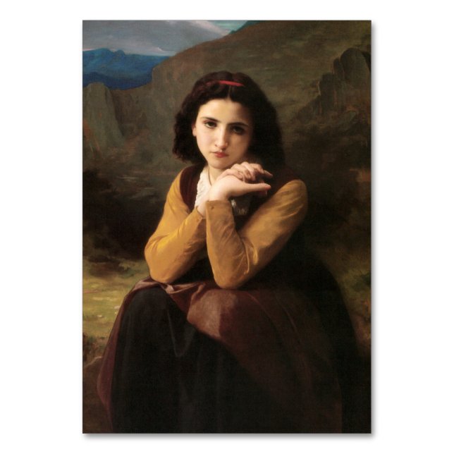 Mignon Oskuld of Adolescent Girl, Bouguereau Bordsnummer (Framsidan)