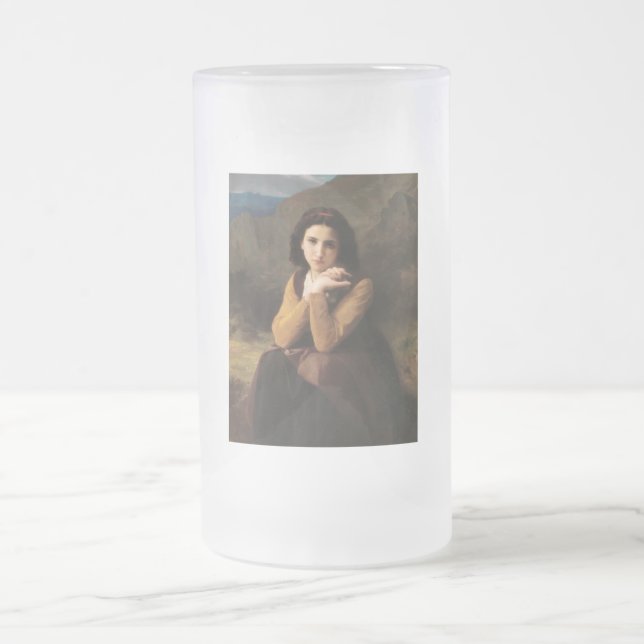 Mignon Oskuld of Adolescent Girl, Bouguereau Frostat Ölglas (Center)
