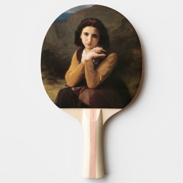 Mignon Oskuld of Adolescent Girl, Bouguereau Pingisracket (Framsidan)