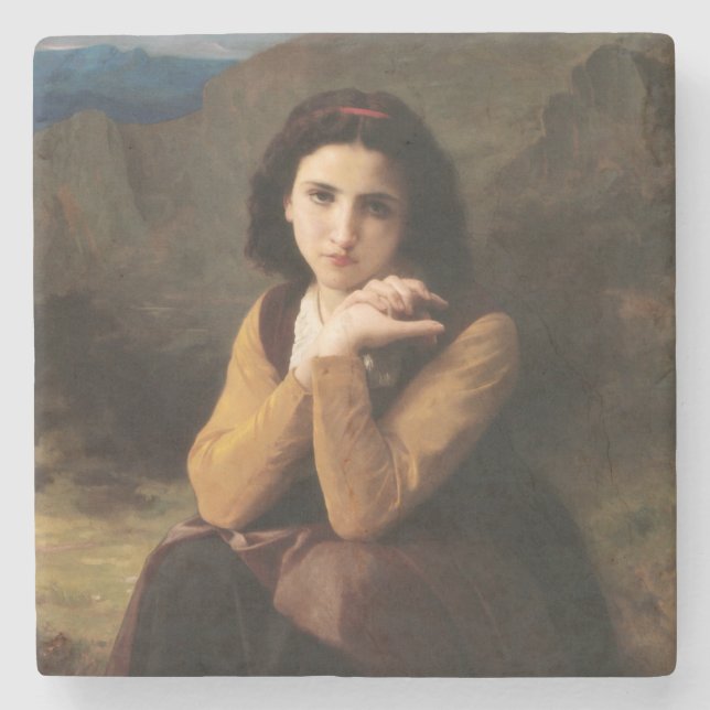 Mignon Oskuld of Adolescent Girl, Bouguereau Stenunderlägg (Framsidan)