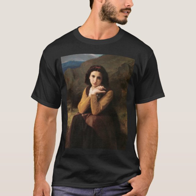 Mignon Oskuld of Adolescent Girl, Bouguereau T Shirt (Framsida)