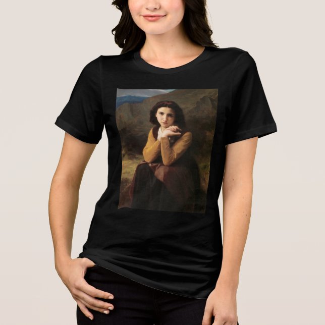 Mignon Oskuld of Adolescent Girl, Bouguereau T Shirt (Framsida)