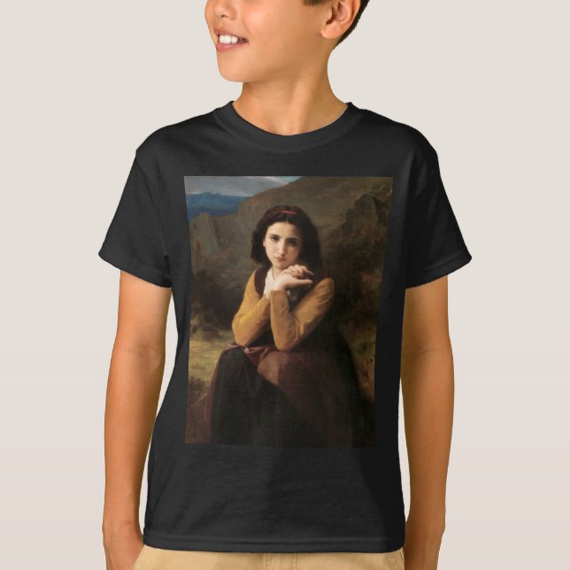 Mignon Oskuld of Adolescent Girl, Bouguereau T Shirt (Framsida)