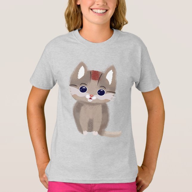 Mignon petit chaton simpliste t shirt (Framsida)