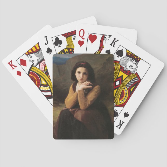 Mignon (söt ung fransk flicka) (av Bouguereau) Casinokort (Baksidan)