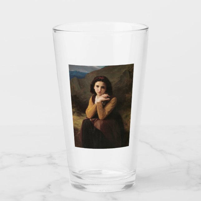 Mignon (Söt ung fransk flicka) (av Bouguereau) Glaskopp (Framsida)