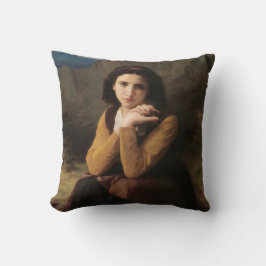 Mignon (Söt ung fransk flicka) (av Bouguereau) Kudde