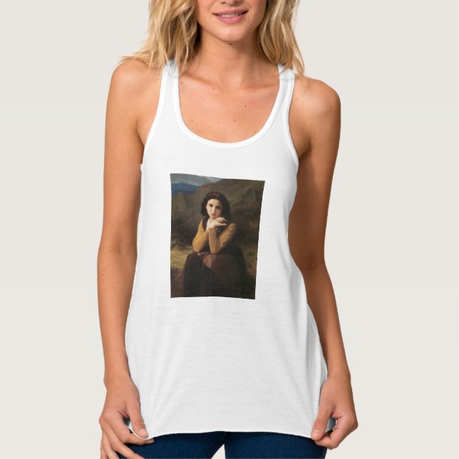 Mignon (Söt ung fransk flicka) (av Bouguereau) Linne Med Racerback (Framsida)