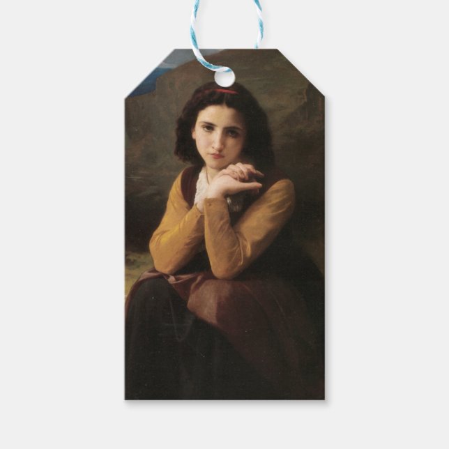 Mignon (Söt ung fransk flicka) (av Bouguereau) Presentetikett (Framsidan)
