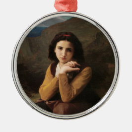 Mignon (Sweet Young Fransk Girl) (av Bouguereau) C Julgransprydnad Metall