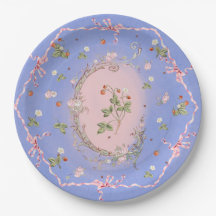 Mignonette Strawbär Fransk Blue Large Plate
