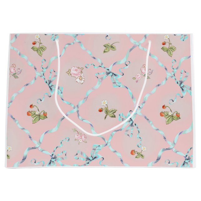 Mignonette Strawbär Ribbon Trellis  Rosa (Framsidan)