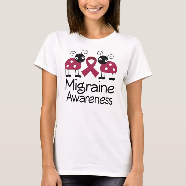 MigränmedvetenhetBurgundy band T Shirt (Framsida)