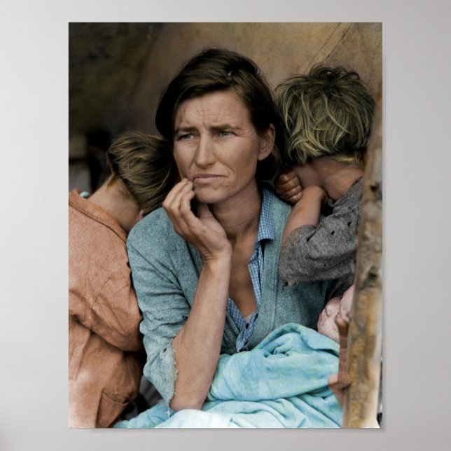 Migrant Mor av Dorothea Lange 1936 Poster (Framsidan)