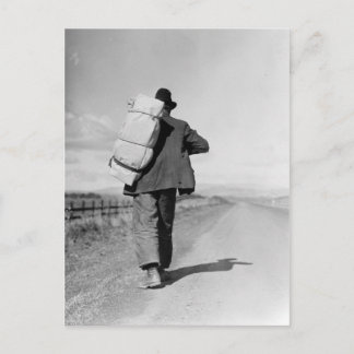 Migrant Walking - 1935 Vykort
