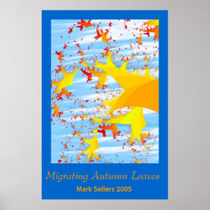 Migratinghöst löv markerar by säljare poster